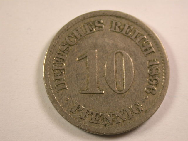 13005 KR 10 Pfennig 1896 J in schön/sehr schön Seltener !!