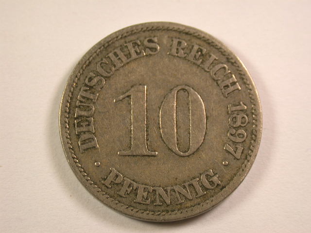 13005 KR 10 Pfennig 1897 A in schön/sehr schön