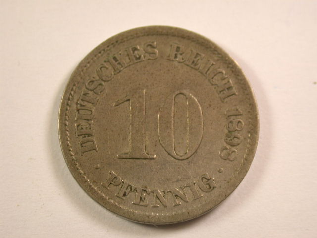 13005 KR 10 Pfennig 1898 A in sehr schön