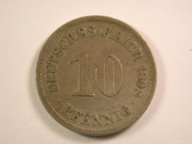  13005  KR   10 Pfennig  1898 A  in sehr schön   