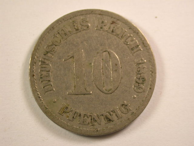 13005 KR 10 Pfennig 1899 J in schön/sehr schön Seltener !!