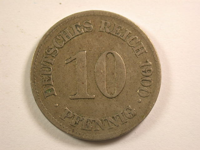  13005  KR   10 Pfennig  1900 E  in  sehr schön   