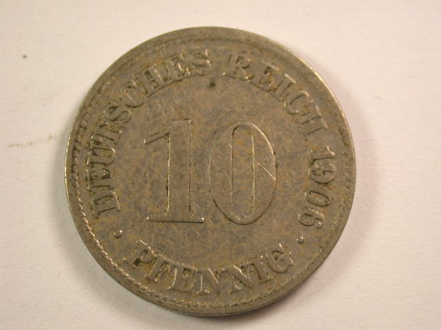 13005 KR 10 Pfennig 1906 A in sehr schön