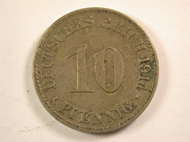 13005 KR 10 Pfennig 1914 A in sehr schön Orginalbilder