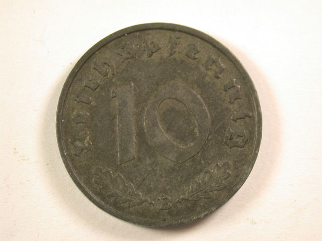  13005  3.Reich   10 Pfennig  1940 B  in ss-vz  Orginalbilder   