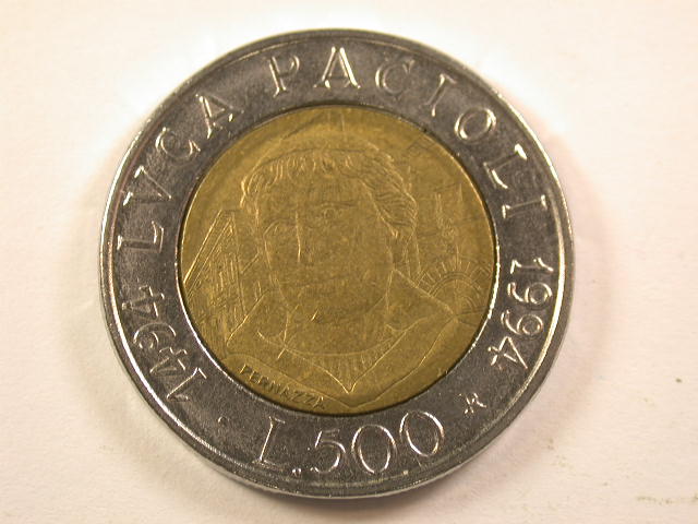 13006 Italien 500 Lire 1994 Luca Pacioli in vz-st/f.st
