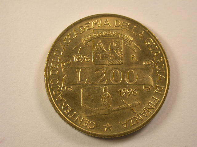  13006 Italien  200 Lire  1996 Accademia di Finanza  in vz-st/f.st   