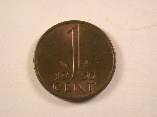  13006 Niederlande  Juliana  1 Cent  1955  in St  fein !!   