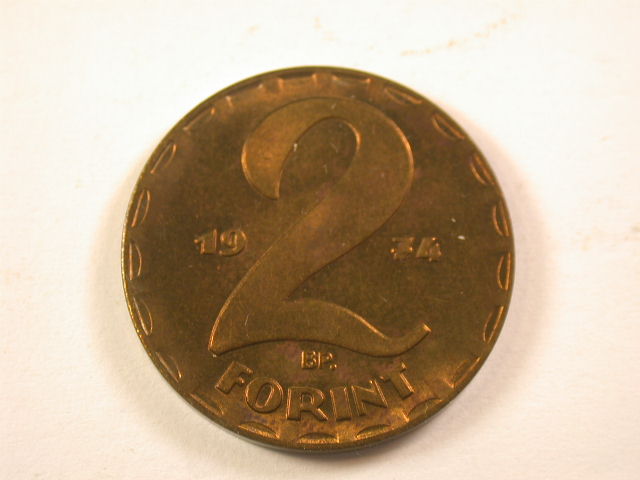 13006 Ungarn 2 Forint 1974 in ST-fein !!
