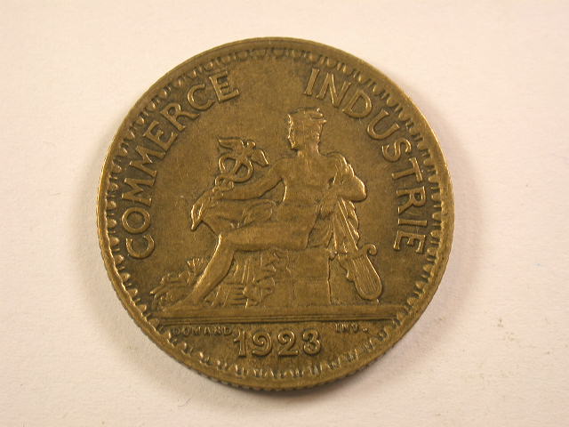 13006 Frankreich 1 Franc 1923 in vz/vz+ Orginalfoto