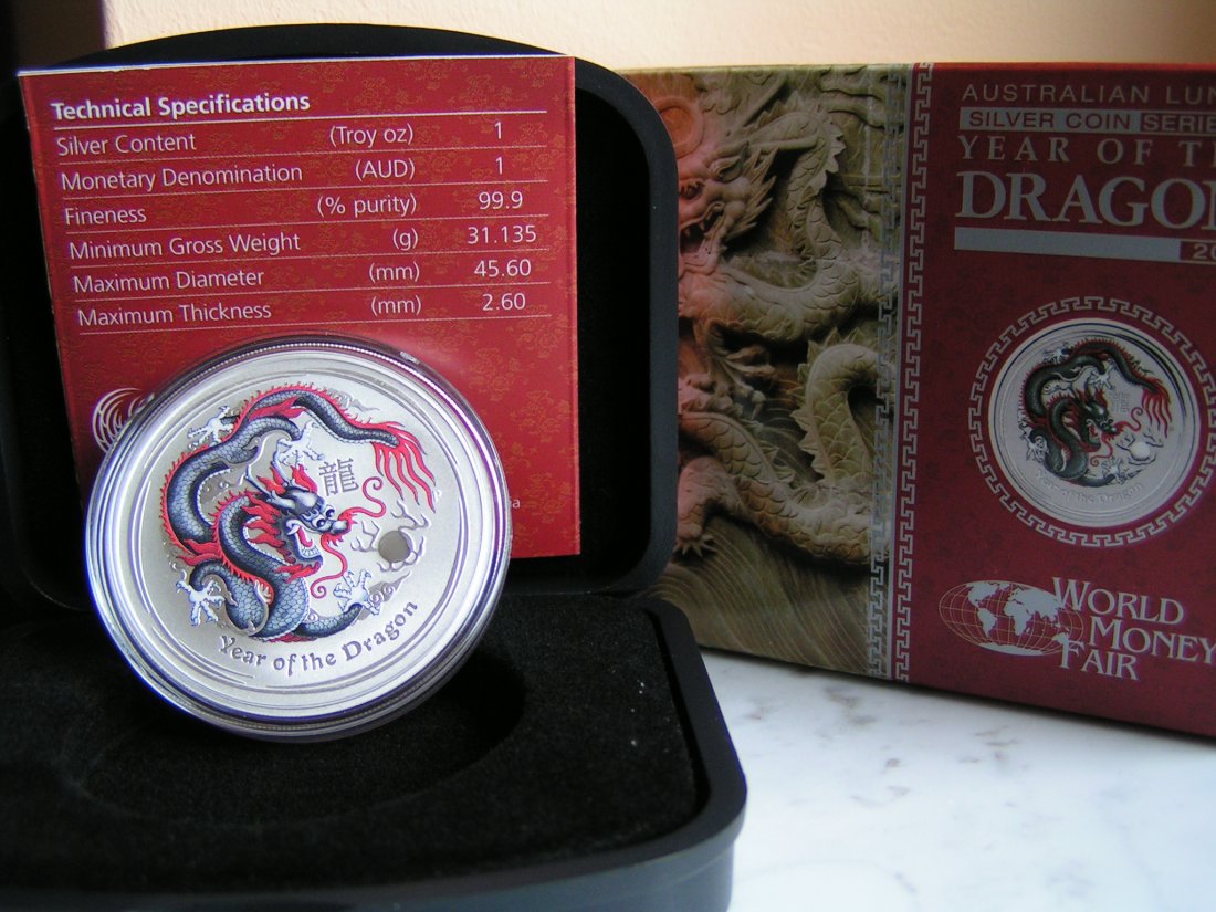  Australien 2012 Lunar II Drache 1 oz Silber Sonderedition <i>Black Dragon</i> WMF Berlin   