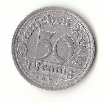  50 Pfennig Deutsches Reich 1921 F(G417)   