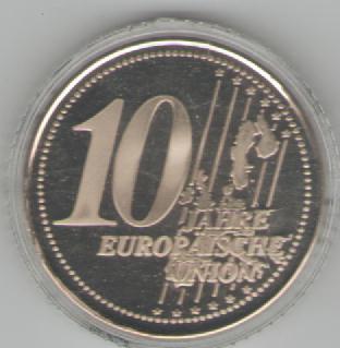  Medaille auf das 10 jährige Bestehen der EU(k137)   