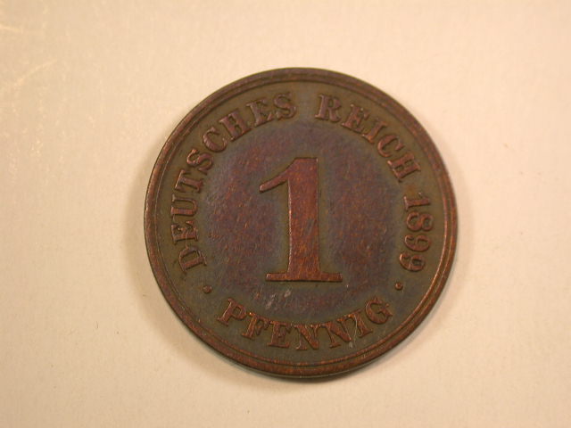  13007  KR 1 Pfennig  1899 A in sehr schön   