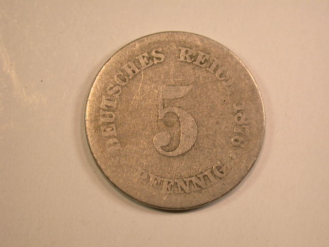  13007  KR 5 Pfennig  1876 E in schön   