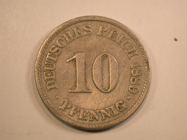  13007  KR  10 Pfennig  1889 A in schön-sehr schön   