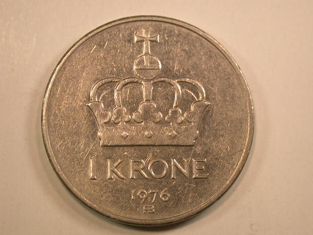 13008 Norwegen 1 Krone 1976 in ss-vz