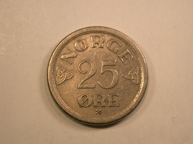  13008 Norwegen  25 Öre von 1957 in ss-vz Selten RR   