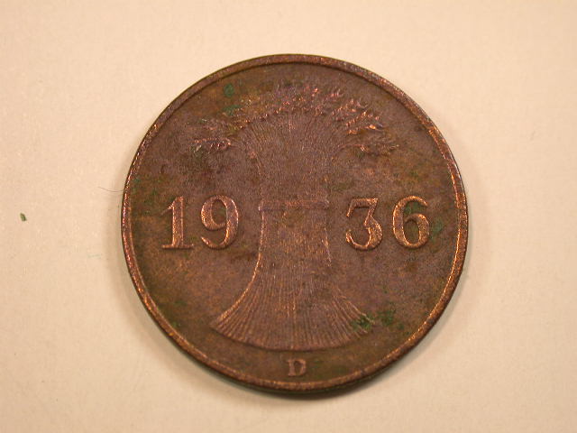 13009 Weimar 1 Reichspfennig 1936 D in ss