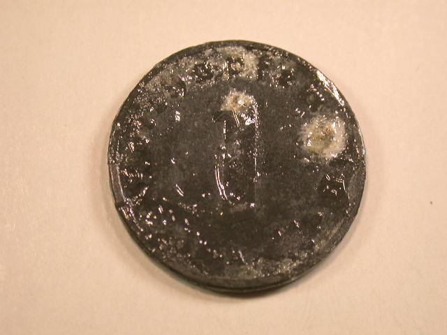 13009 3.Reich 1 Pfennig 1940 A in ss, zaponiert