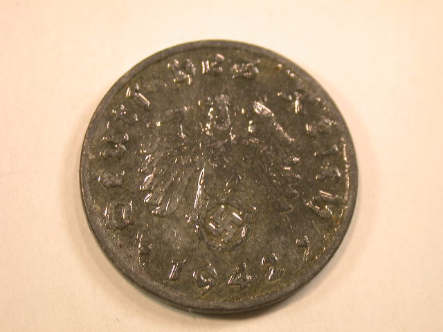  13009 3.Reich  1 Pfennig 1942 F in vz, zaponiert   