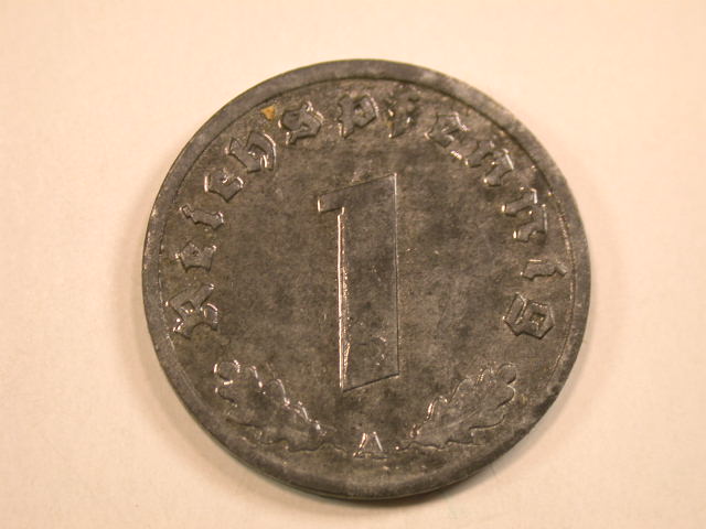 13009 3.Reich 1 Pfennig 1943 A in vz, zaponiert