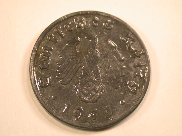  13009 3.Reich  1 Pfennig 1943 A in vz, zaponiert   