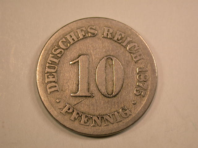  13009 KR  10 Pfennig  1875  Belegstück   