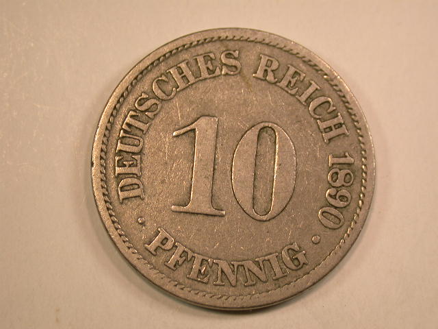 13009 KR 10 Pfennig 1890 A in s-ss