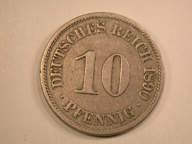  13009 KR  10 Pfennig  1890 A  in s-ss   