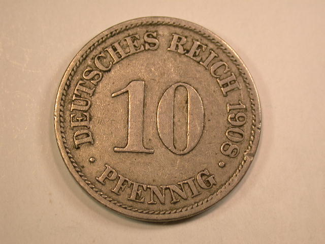  13009 KR  10 Pfennig  1908 A in ss   