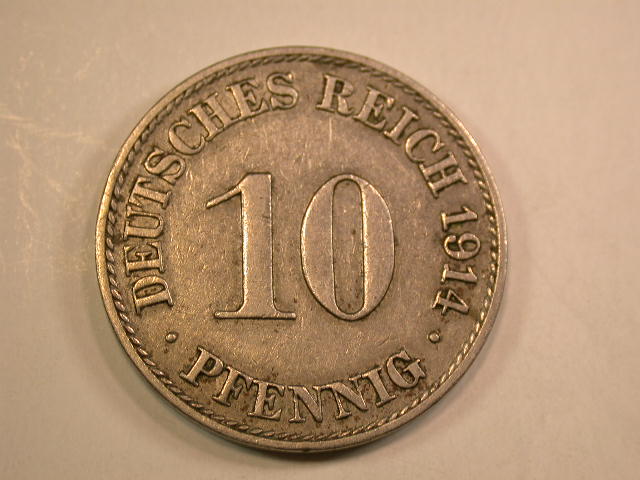  13009 KR  10 Pfennig  1914 A  in ss-vz   