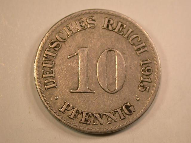 13009 KR 10 Pfennig 1915 A in ss-vz
