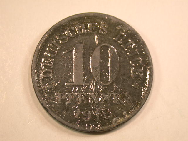 13009 KR 10 Pfennig Ersatzmünze 1918 in vz, zaponiert