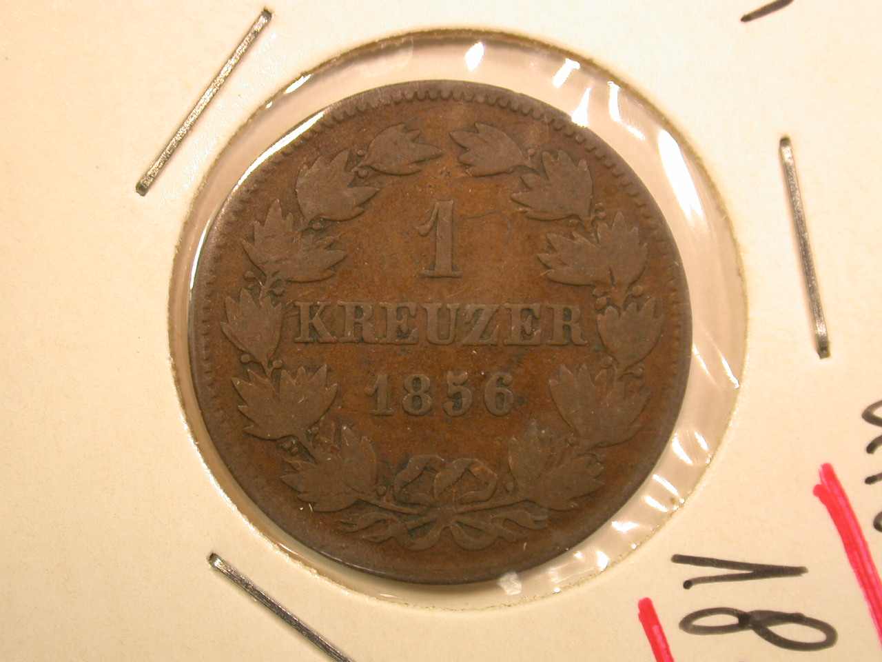  13201 Baden  1 Kreuzer 1856 in sehr schön   