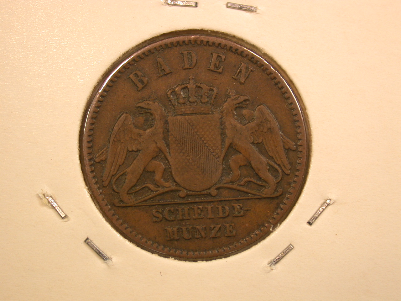  13201 Baden  1 Kreuzer 1865 in ss-vz/vz   