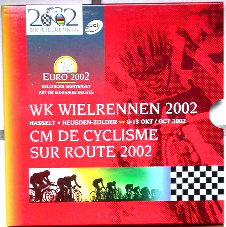 Belgien KMS Kursmünzensatz 2002 Rad WM in Zolder