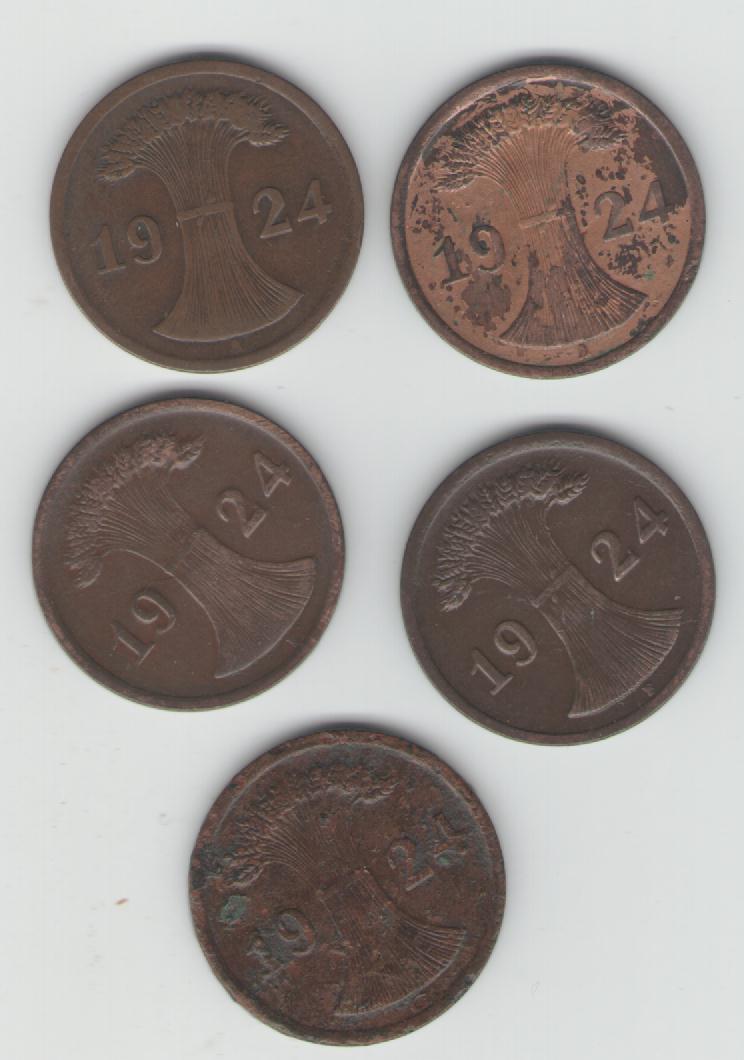  Lot 2 Rentenpfennig Deutsches Reich(k166)   