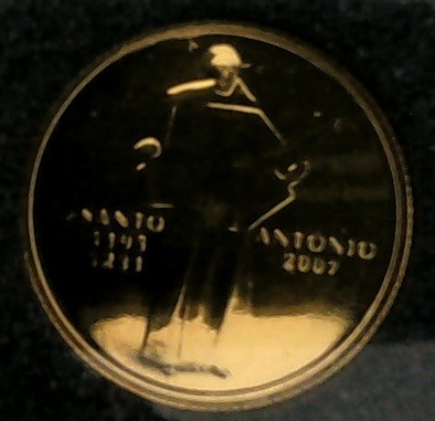  Portugal 1/4 Euro 2007 Santo Antonio 1,56g fein GOLD (KE73)   
