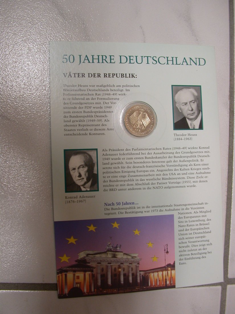  13301 50 Jahre BRD, Numisbrief von 1999, sehr dekorativ   