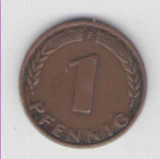 1 Pfennig Deutschland(Bundesrepublik) 1948 F ( J376) Bank deutscher Länder(k185)