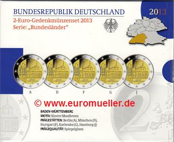 Deutschland ...2 Euro Gedenkmünzenset 2013...PP....Maulbronn   