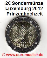 Luxemburg 2 Euro Sondermünze 2012...Prinzenhochzeit   