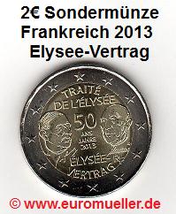 Frankreich 2 Euro Sondermünze 2013...Elysee-Vertrag...unc.   