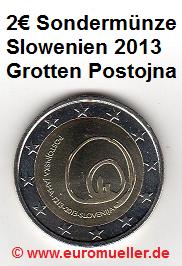 Slowenien 2 Euro Gedenkmünze 2013...Grotten von Postojna   