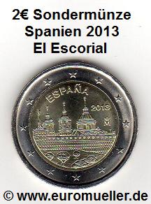 Spanien 2 Euro Gedenkmünze 2013...El Escorial   