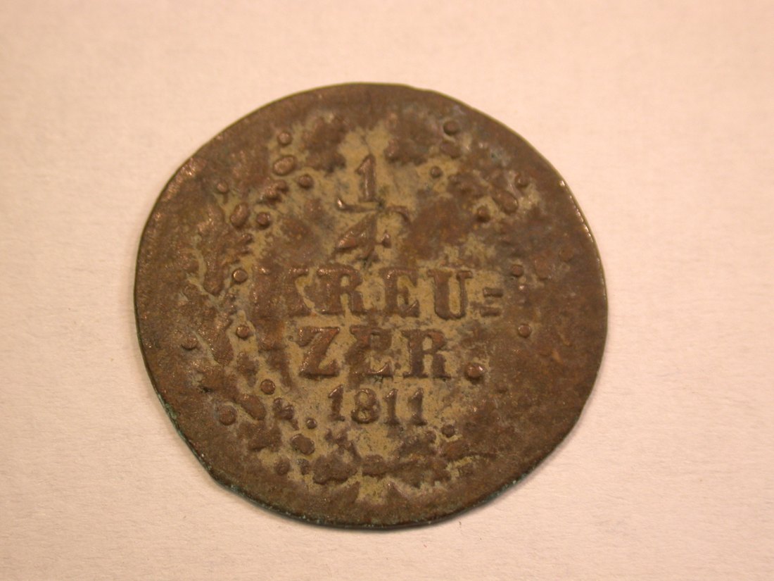 13203 Nassau 1/4 Kreuzer 1811 in ss+