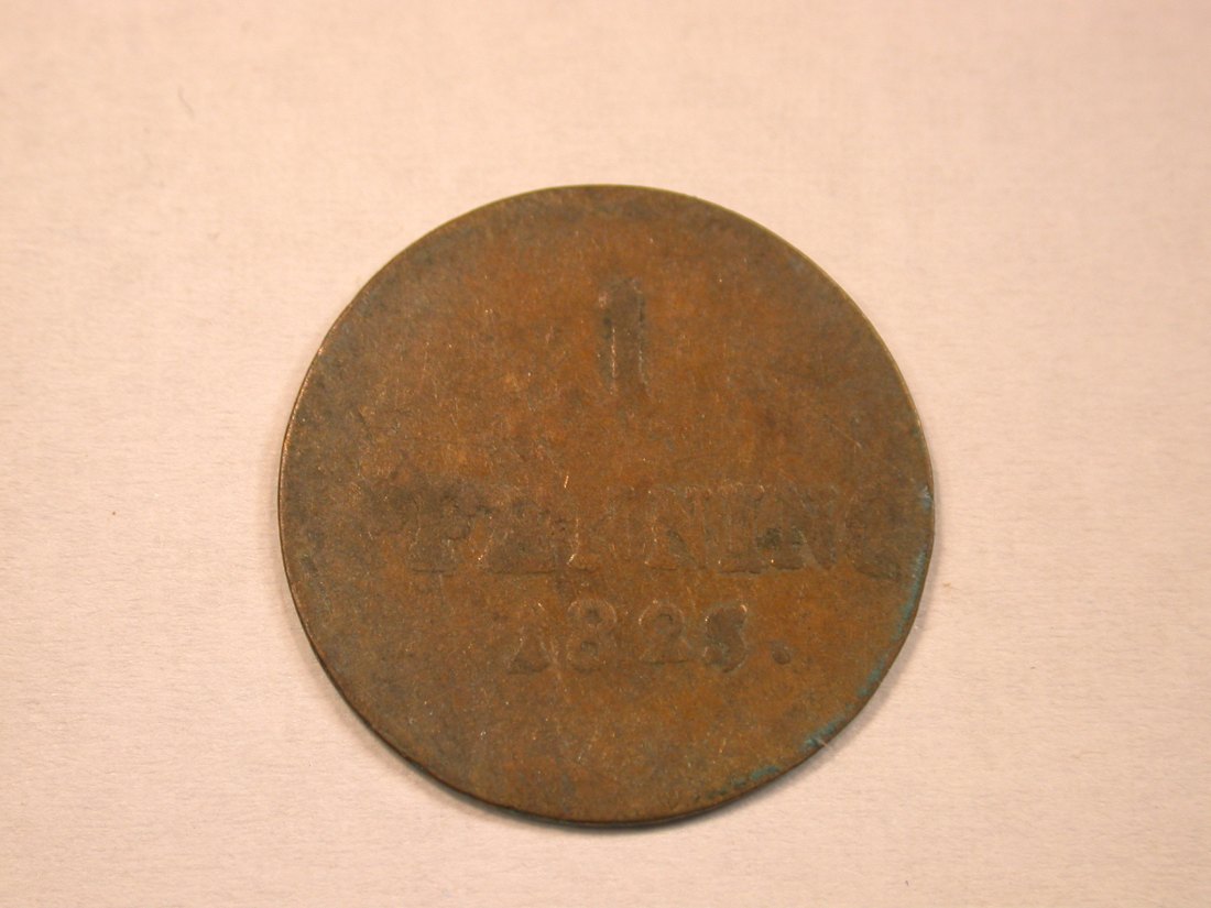 13203 Bayern 1 Pfennig 1825 R AKS 57 in s-ss