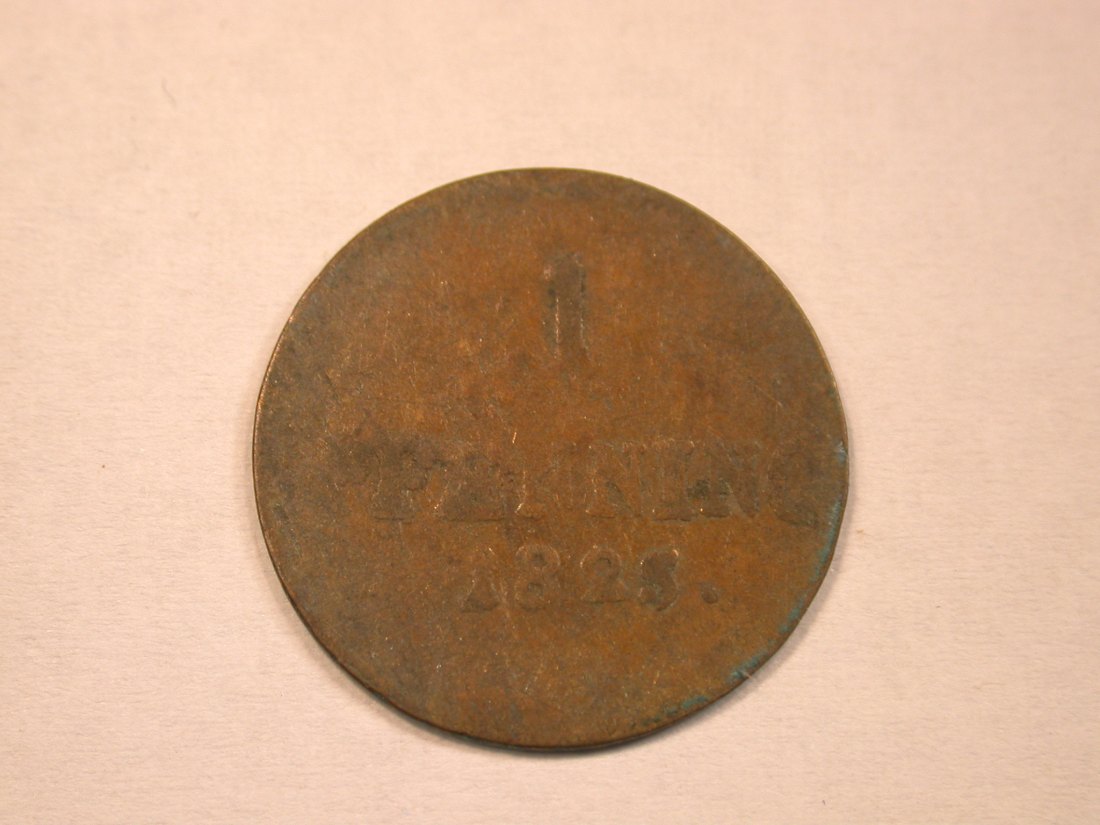  13203 Bayern 1 Pfennig 1825 R  AKS 57 in s-ss   