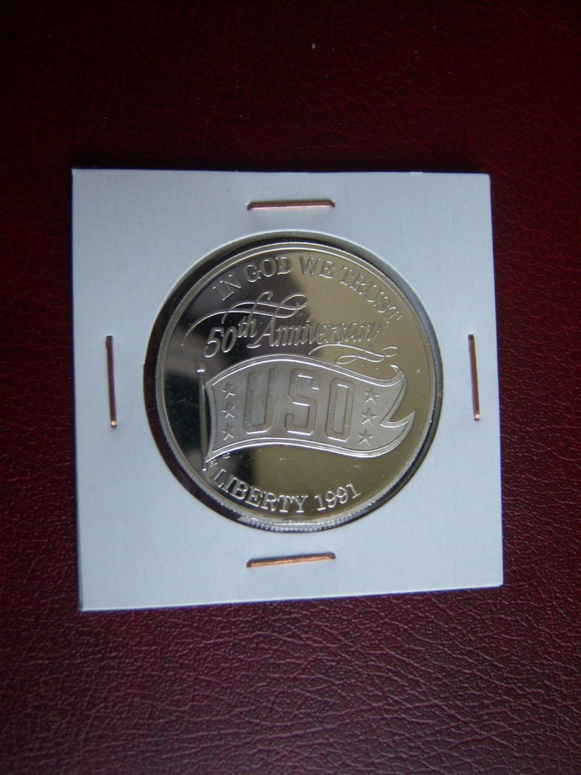 Münzkopie in Spiegelglanz, AG 925-32,5 mm,  USA:  USO   